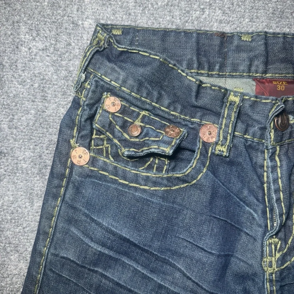 True Religion Nathan Super T Jeans Men Tag 30 Thick Stitch Fit 32x32 Dark Y2K